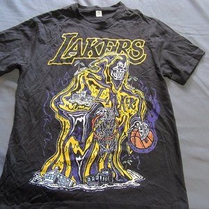 Mens Vtg LA Lakers Grim Reaper Basketball T Shirt Sz M